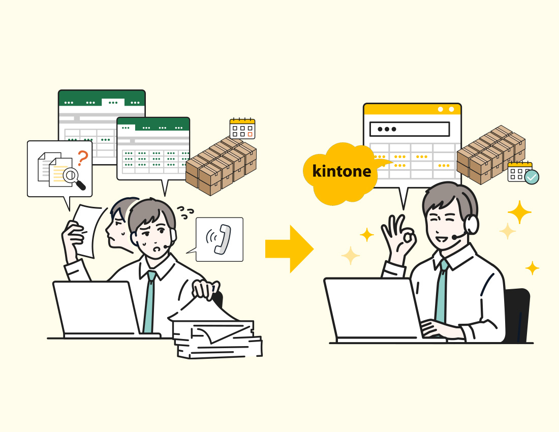 複数のエクセルシートによる業務がkintoneのアプリでミスを低減して使いやすく