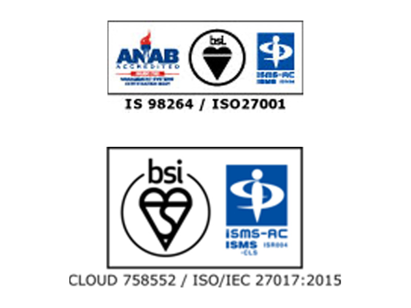 ISO/IEC 27001とISO/IEC 27017を取得しています。